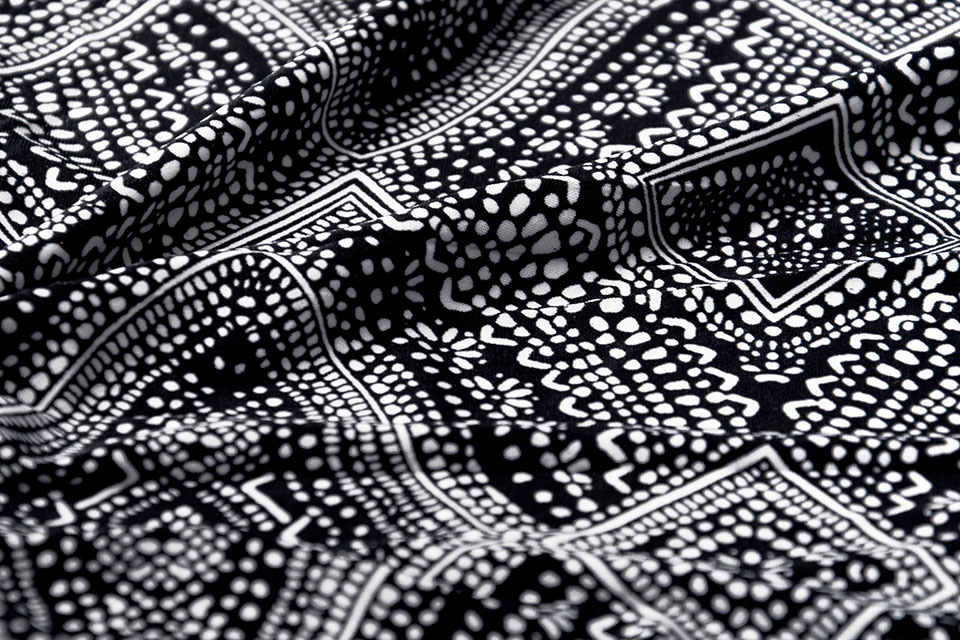 Lycra Trikot Simmer Punkti Schwarz und weiß