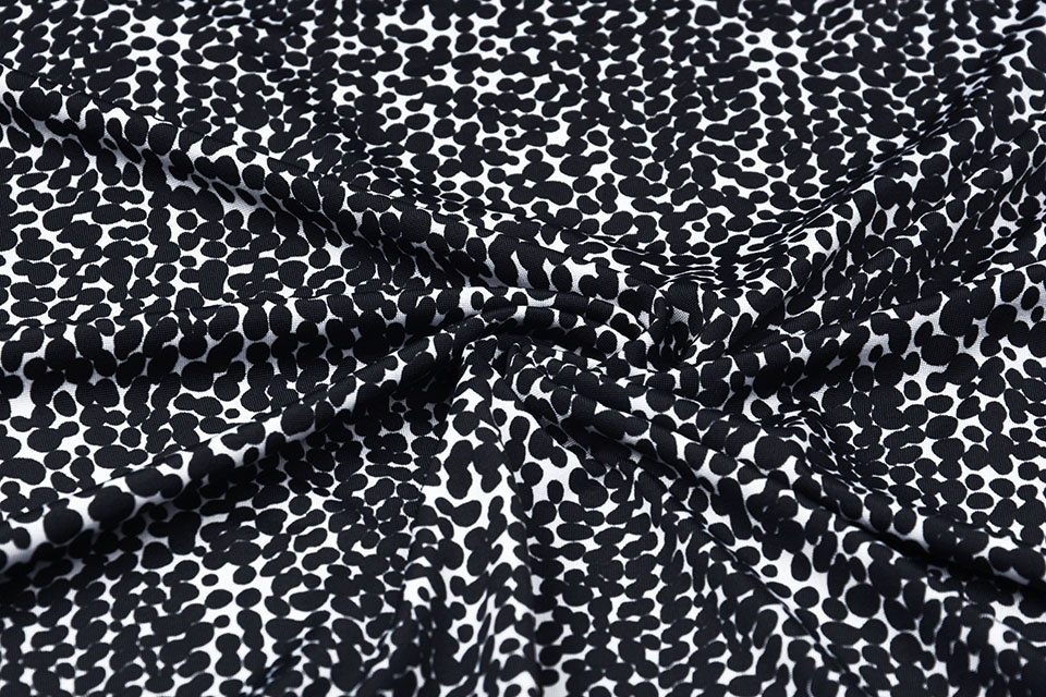 Lycra tricot Simmer Khomba Zwart Wit