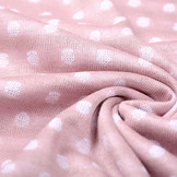 Knitted cotton stripes double sided stripes and dots Pink