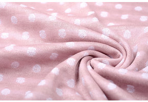 Knitted cotton stripes double sided stripes and dots Pink