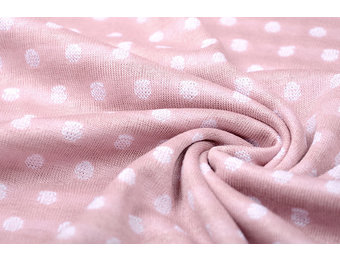 Knitted cotton stripes double sided stripes and dots Pink