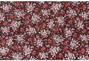 100% Baumwolle Blumendruck Hanna Braun