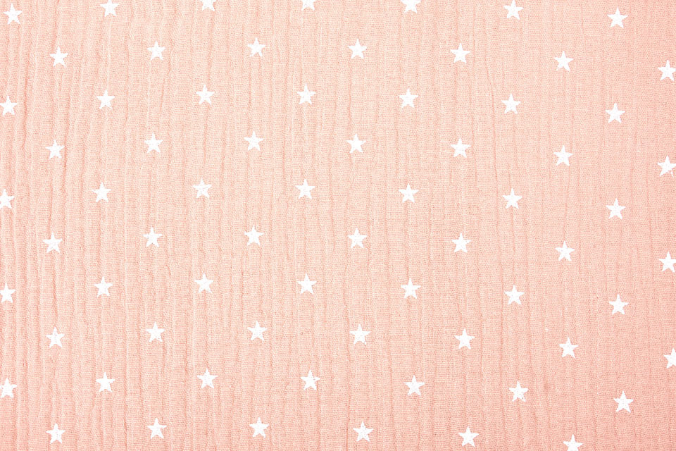 Double Gauze Fabric stars Peach