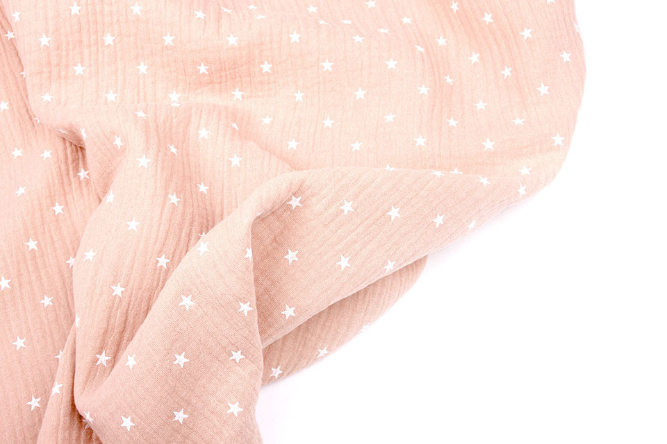 Double Gauze Fabric stars Peach