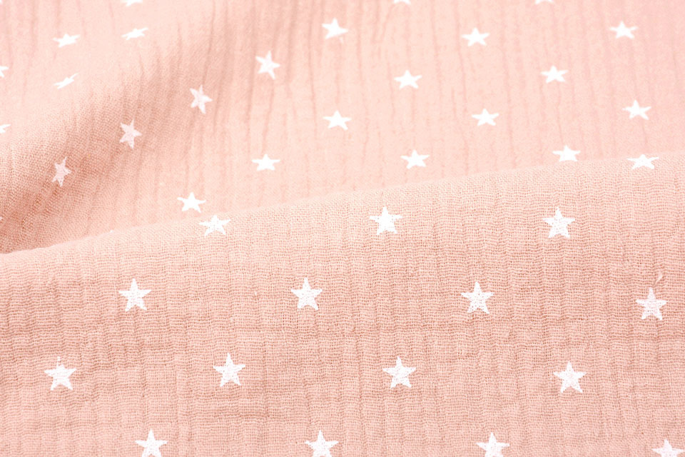 Double Gauze Fabric stars Peach