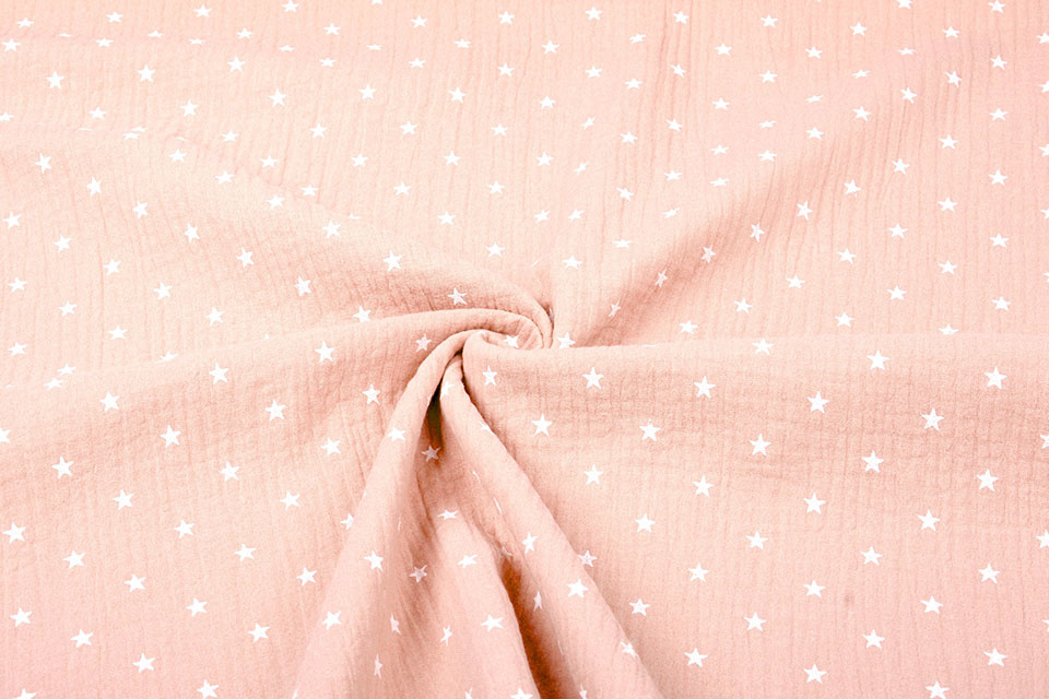 Double Gauze Fabric stars Peach