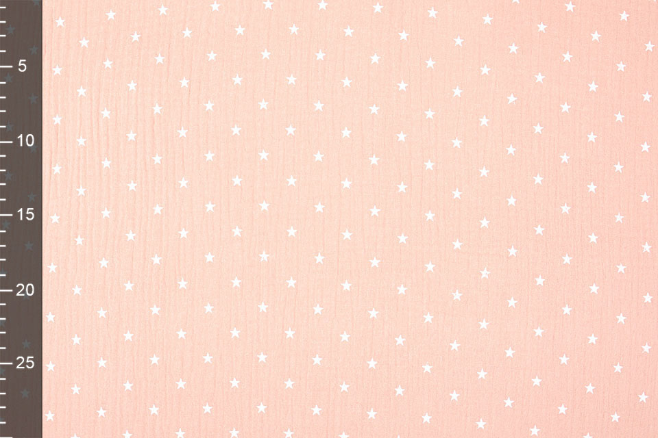 Double Gauze Fabric stars Peach