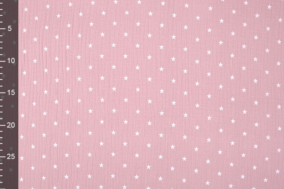 Double Gauze Fabric stars Old pink
