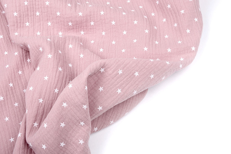 Double Gauze Fabric stars Old pink