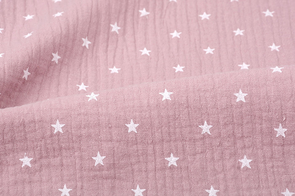 Double Gauze Fabric stars Old pink