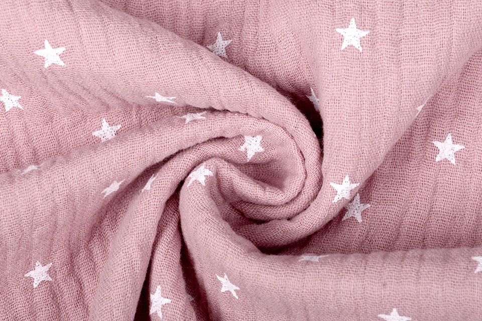 Double Gauze Fabric stars Old pink