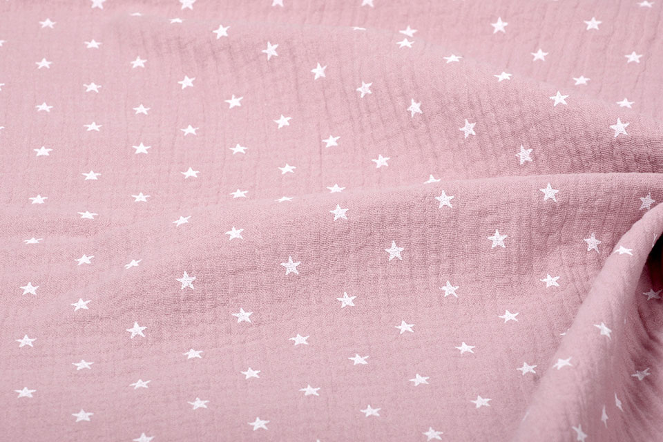 Double Gauze Fabric stars Old pink