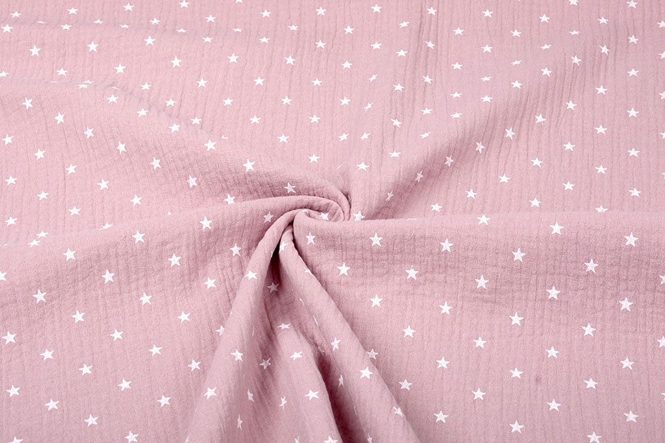 Double Gauze Fabric stars Old pink