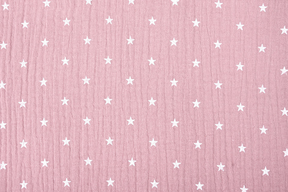 Double Gauze Fabric stars Old pink