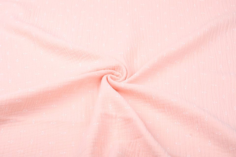 Double Gauze Fabric Triangles Peach