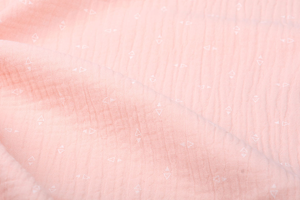 Double Gauze Fabric Triangles Peach
