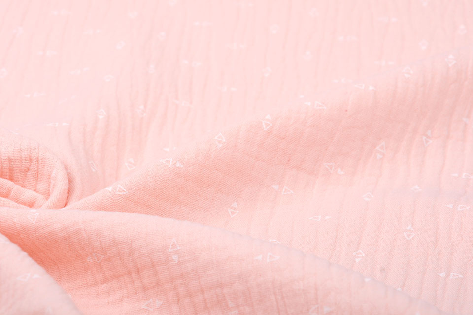 Double Gauze Fabric Triangles Peach