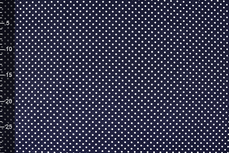 100% Cotton Dots Dots Navy White