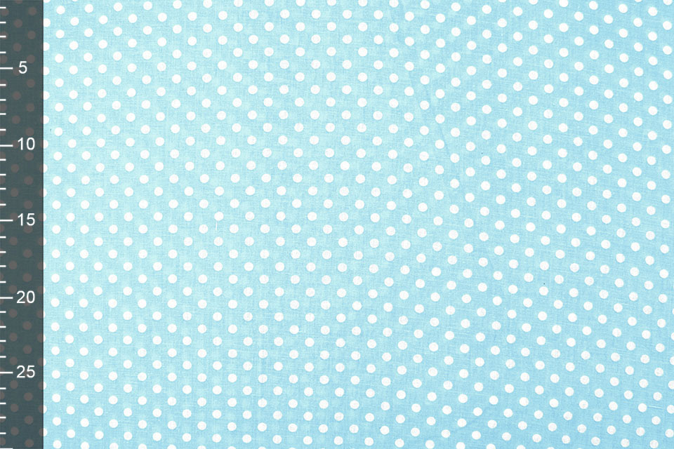 100% Cotton Dots Dotto Greyblue White