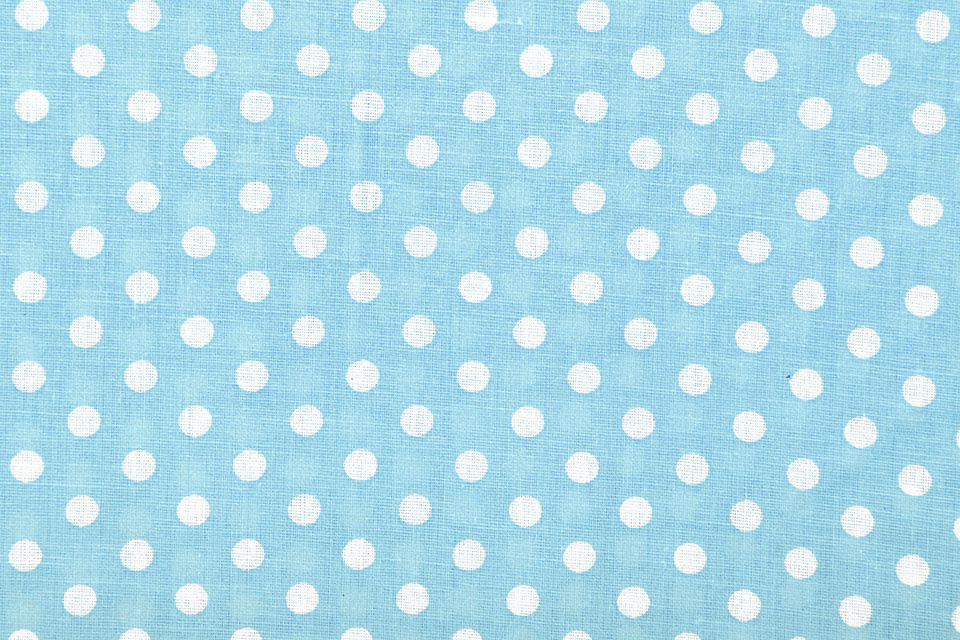 100% Cotton Dots Dotto Greyblue White