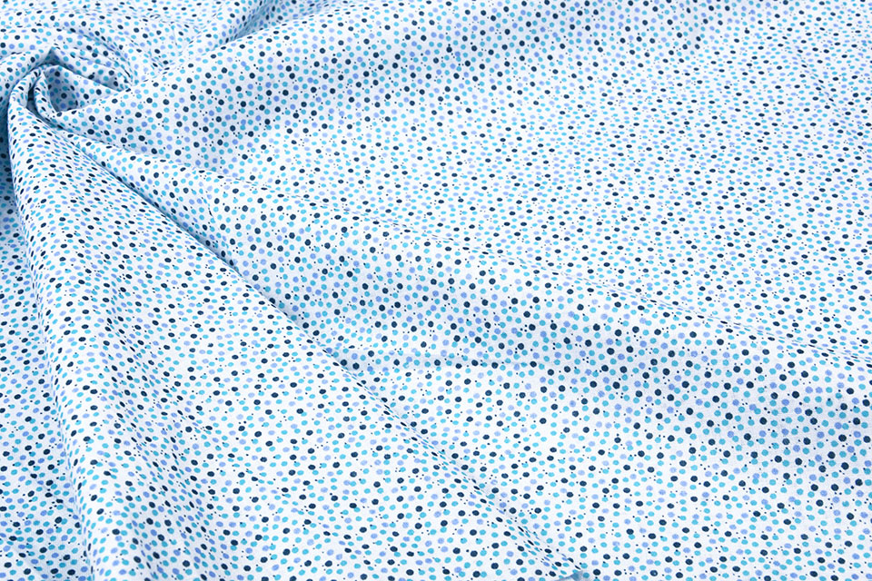 100% Baumwolle Punkte Pokodot Blau