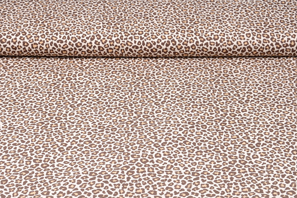 100% Baumwolle Pantherdruck Braun