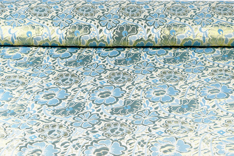 Brocade Flowers Maua Blue