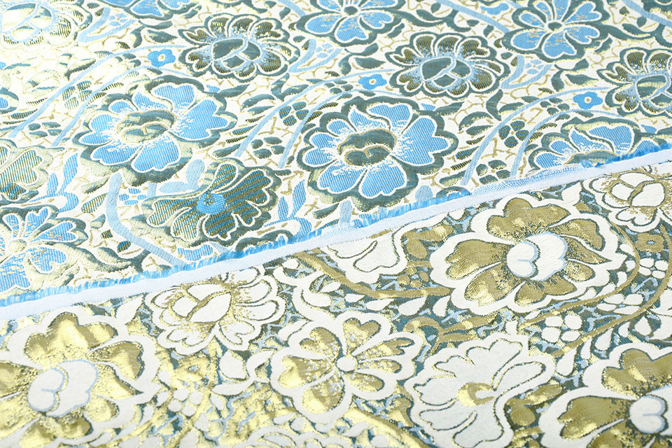 Brocade Flowers Maua Blue