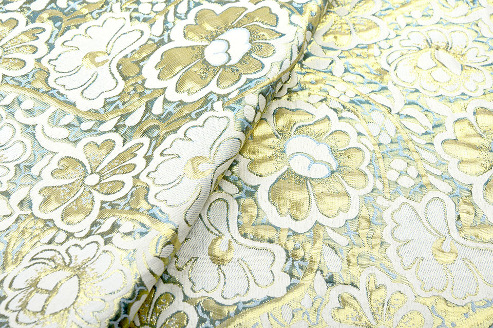 Brocade Flowers Maua Blue
