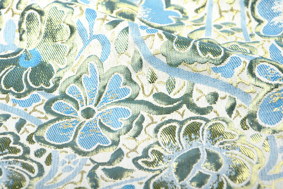 Brocade Flowers Maua Blue