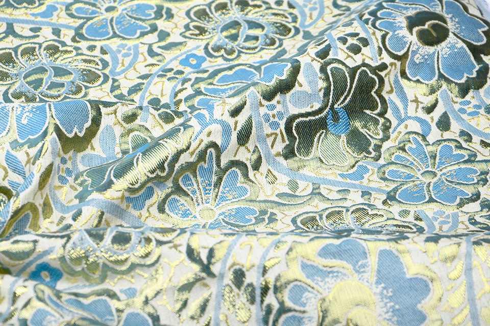Brocade Flowers Maua Blue