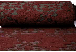 Gebreide Wollen stof Schapenwollook Ruit Bordeaux