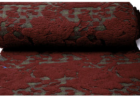 Knitted Woolen fabric Sheep Wool look Diamond Bordeaux