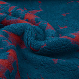 Gebreide Wollen stof Schapenwollook Ruit Petrol Rood