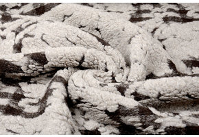 Knitted Woolen fabric Sheep Wool look Diamond Dark Brown