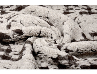 Knitted Woolen fabric Sheep Wool look Diamond Dark Brown