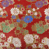 Brocade Flowers Lilled Red
