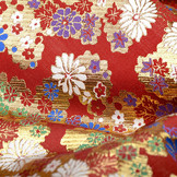 Brocade Flowers Lilled Red
