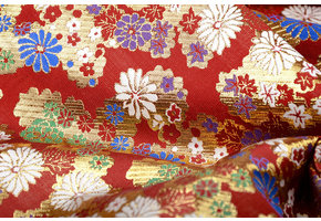 Brocade Flowers Lilled Red