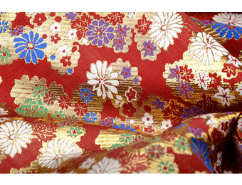 Brocade Flowers Lilled Red