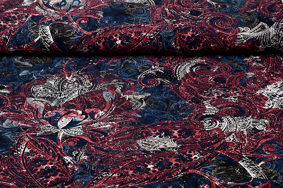 Tricot Lycra Phrinta Rot Blau