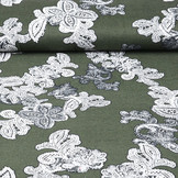 Jersey Flowers Army Green