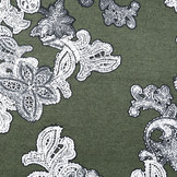 Tricot Bloemen Army Groen