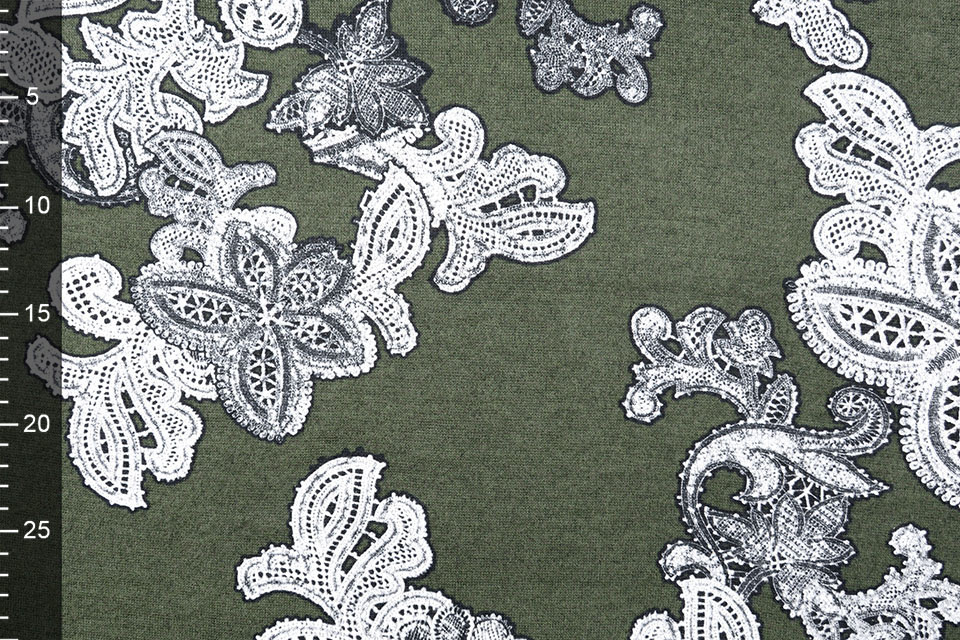 Jersey Flowers Army Green