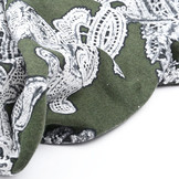 Tricot Bloemen Army Groen