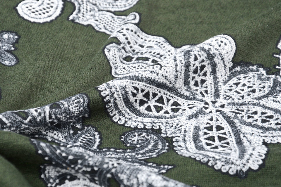Jersey Flowers Army Green
