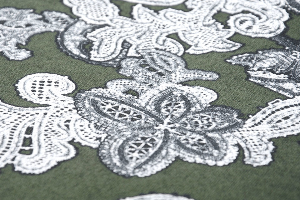 Jersey Flowers Army Green
