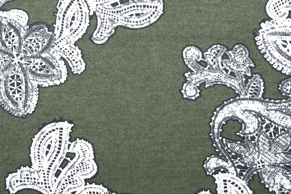 Jersey Flowers Army Green