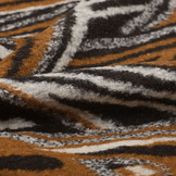 Gestrickter Wollstoff Retro Braun Schwarz