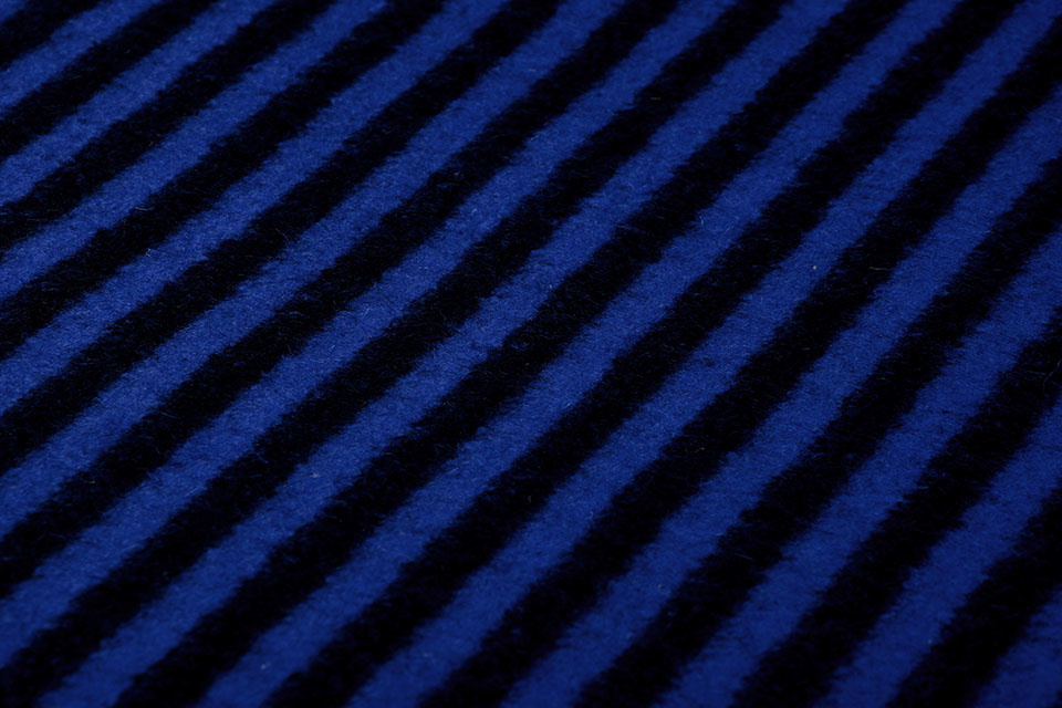 Knitted Woolen Fabric Stripes Royal Blue - YES Fabrics